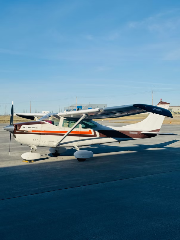 A Cessna Skylane 182 on the ramp at Wingham Executive Airport